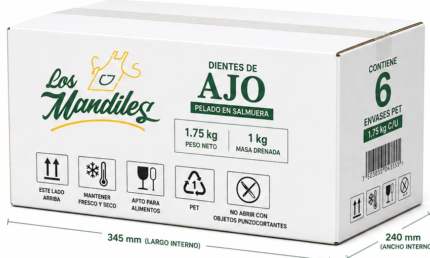 Caja Los Mandiles para seis envases PET